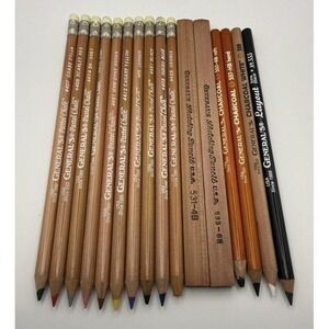 General's Artist Pencil Set Pastel Chalk Charcoal Layout 16 Pc